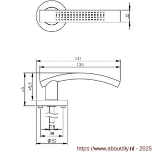 Intersteel Living 1696 deurkruk William op rozet verdekt diameter 52x10 mm met nokken chroom-nikkel mat - A26000406 - afbeelding 2