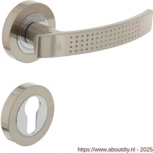 Intersteel 1696 deurkruk William op rozet verdekt diameter 52x10 mm met nokken en cilinderrozetten chroom-nikkel mat - A26005126 - afbeelding 1