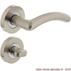 Intersteel 1699 deurkruk Marieke op rozet verdekt diameter 52x10 mm met nokken en WC-sluiting met stift 8x8 mm chroom-nikkel mat - A26005136 - afbeelding 1