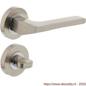Intersteel 1705 deurkruk Ben op rozet verdekt diameter 52x10 mm met nokken en WC-sluiting met stift 8x8 mm chroom-nikkel mat - A26005149 - afbeelding 1