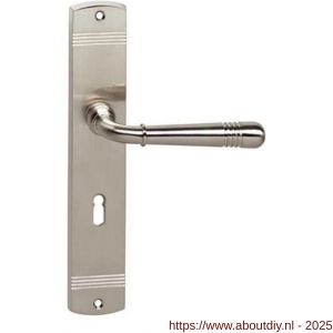 Intersteel Living 1705 deurkruk Helena op schild afgerond 235x45 mm sleutelgat 56 mm nikkel mat - A26009103 - afbeelding 1