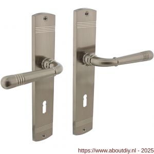 Intersteel 1705 deurkruk Helena op schild afgerond 235x45 mm sleutelgat 72 mm nikkel mat - A26005153 - afbeelding 1