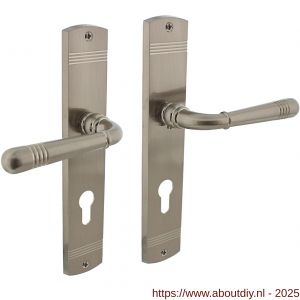 Intersteel Living 1705 deurkruk Helena op schild afgerond 235x45 mm profielcilindergat 72 mm nikkel mat - A26005154 - afbeelding 1