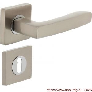 Intersteel 1714 deurkruk Dean op rozet verdekt 55x55x10 mm met nokken en sleutelrozetten chroom-nikkel mat - A26005159 - afbeelding 1
