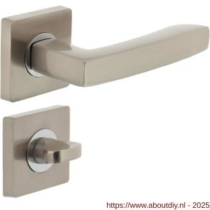 Intersteel 1714 deurkruk Dean op rozet verdekt 55x55x10 mm met nokken en WC-sluiting met stift 8x8 mm chroom-nikkel mat - A26005161 - afbeelding 1
