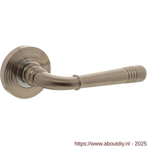Intersteel 1725 deurkruk gatdeel rechts Helena op rozet verdekt met rillen diameter 55x10 mm met nokken chroom nikkel mat - A26008115 - afbeelding 1
