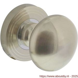 Intersteel Living 2126 knoprozet verdekt met rillen diameter 55x10 mm en nokken chroom nikkel mat - A26005172 - afbeelding 1