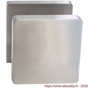 Intersteel Living 2126 knop 212602 vierkant centraal vast op vierkant rozet 7 mm nokken met stift M10/8x89 mm nikkel mat - A26005173 - afbeelding 1