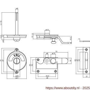 Intersteel Living 3700 WC-overslag met bocht en tekst Vrij-Bezet nikkel mat - A26008122 - afbeelding 2