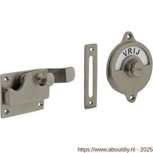 Intersteel Living 3700 WC-overslag met bocht en tekst Vrij-Bezet nikkel mat - A26008122 - afbeelding 1