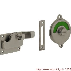 Intersteel Living 3700 WC-overslag met bocht en groen-rood indicatie nikkel mat - A26009106 - afbeelding 1