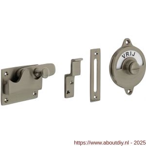 Intersteel Living 3701 WC-overslag vlak met tekst Vrij-Bezet nikkel mat - A26008123 - afbeelding 1