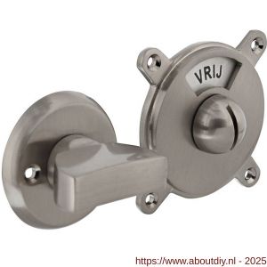 Intersteel Living 3702 WC-sluiting Degeorge met 8 mm stift en tekst Vrij-Bezet nikkel mat - A26009107 - afbeelding 1