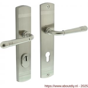 Intersteel Living 3777 achterdeurbeslag Helena 239x50 mm kruk-kruk profielcilindergat 72 mm met kerntrekbeveiliging nikkel mat - A26010226 - afbeelding 1