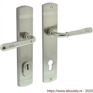 Intersteel Living 3777 achterdeurbeslag Helena 239x50 mm kruk-kruk profielcilindergat 92 mm met kerntrekbeveiliging nikkel mat - A26010227 - afbeelding 1
