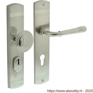 Intersteel Living 3778 voordeurbeslag Helena 239x50 mm knop-kruk profielcilindergat 72 mm met kerntrekbeveiliging nikkel mat - A26010228 - afbeelding 1