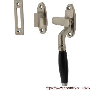 Intersteel Living 5614 raamsluiting Ton rechts met sluitplaat en sluithaak nikkel mat-ebbenhout - A26008129 - afbeelding 1