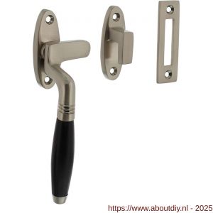 Intersteel Living 5614 raamsluiting Ton links met sluitplaat en sluithaak nikkel mat-ebbenhout - A26008130 - afbeelding 1
