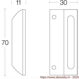 Intersteel Living 5615 sluitplaat met kom 70x30 mm nikkel mat - A26007709 - afbeelding 2
