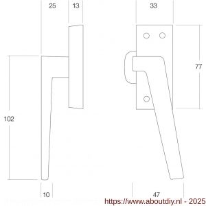 Intersteel Living 5615 raamsluiting rechts met ventilatiestand nikkel mat - A26003795 - afbeelding 2