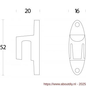 Intersteel 5615 sluithaak voor raamsluiting Dudok nikkel mat - A26003656 - afbeelding 2