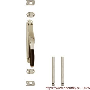 Intersteel Living 5620 set pomp-espagnolet Ton 400 inclusief stangenset 2x 1250 mm nikkel mat-ebbenhout - A26009352 - afbeelding 1