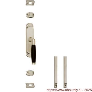 Intersteel Living 5620 set kruk-espagnolet rechts Ton 222 inclusief stangenset 2x 1250 mm nikkel mat-ebbenhout - A26009336 - afbeelding 1