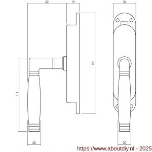 Intersteel Living 5620 set kruk-espagnolet links Ton 222 inclusief stangenset 2x 1250 mm nikkel mat-ebbenhout - A26009335 - afbeelding 2