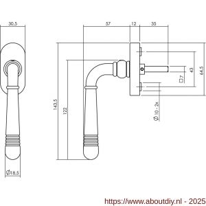 Intersteel Living 6170 raamkruk Helena op ovaal rozet nikkel mat - A26005192 - afbeelding 2