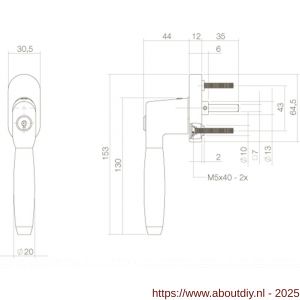 Intersteel Living 6616 raamkruk Ton 400 afsluitbaar op ovaal rozet nikkel mat - A26003789 - afbeelding 2