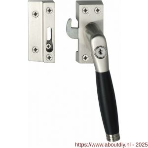 Intersteel Living 6616 SKG* afsluitbare raamsluiting rechts inclusief sluitplaat met kom Ton 222 nikkel mat-ebbenhout - A26003827 - afbeelding 1