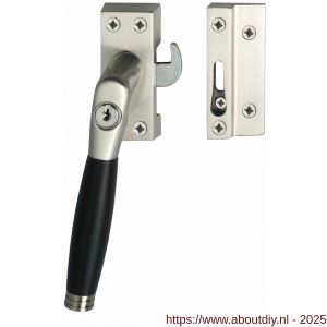 Intersteel Living 6616 SKG* afsluitbare raamsluiting links inclusief sluitplaat met kom Ton 222 nikkel mat-ebbenhout - A26003828 - afbeelding 1