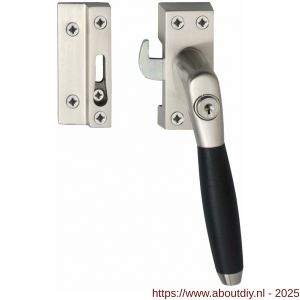 Intersteel Living 6616 SKG* afsluitbare raamsluiting rechts inclusief sluitplaat met kom Ton 400 nikkel mat-ebbenhout - A26003825 - afbeelding 1