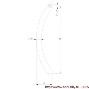 Intersteel Living 8750 draadgreep gebogen diameter 10x96 mm nikkel mat - A26004590 - afbeelding 2