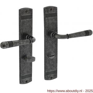 Intersteel Living 1705 deurkruk Helena op schild afgerond 235x45 mm WC 63/8 mm oud grijs - A26008140 - afbeelding 1