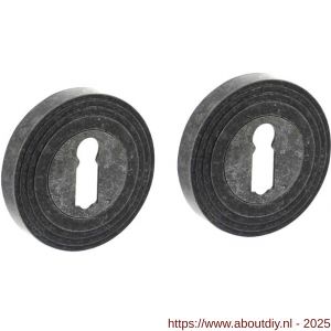 Intersteel Living 3178 sleutelrozetten verdekt met rillen diameter 55x10 mm en nokken oud grijs - A26011017 - afbeelding 1