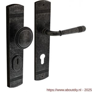 Intersteel 3778 voordeurbeslag Helena 239x50 mm knop-kruk profielcilindergat 72 mm met kerntrekbeveiliging oud grijs - A26010235 - afbeelding 1