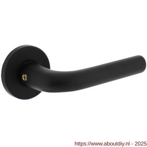 Intersteel 0054 deurkruk gatdeel Eucla met rozet verdekt diameter 50x7 mm met nokken zwart - A26009113 - afbeelding 1