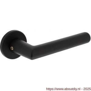 Intersteel 0055 deurkruk gatdeel Broome met rozet verdekt diameter 50x7 mm met nokken zwart - A26009115 - afbeelding 1