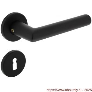 Intersteel 0055 deurkruk Broome met rozet verdekt diameter 50x7 mm met nokken en sleutelrozetten zwart - A26009116 - afbeelding 1