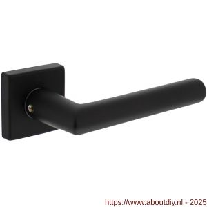 Intersteel 0058 deurkruk gatdeel Broome met rozet verdekt 50x50x10 mm met nokken zwart - A26009127 - afbeelding 1