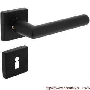 Intersteel 0058 deurkruk Broome met rozet verdekt 50x50x10 mm met nokken en sleutelrozetten zwart - A26009128 - afbeelding 1