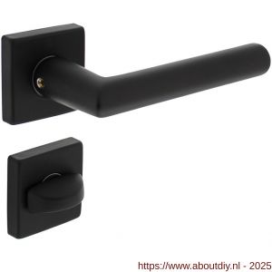 Intersteel 0058 deurkruk Broome met rozet verdekt 50x50x10 mm met nokken en WC-sluiting met stift 8x8 mm zwart - A26009130 - afbeelding 1