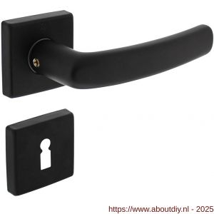 Intersteel 0059 deurkruk Denham met rozet verdekt 50x50x10 mm met nokken en sleutelrozetten zwart - A26009133 - afbeelding 1