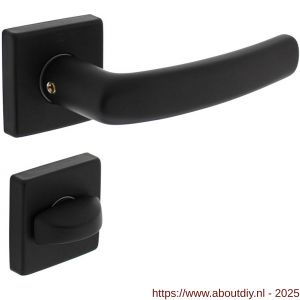 Intersteel 0059 deurkruk Denham met rozet verdekt 50x50x10 mm met nokken en WC-sluiting met stift 8x8 mm zwart - A26009135 - afbeelding 1