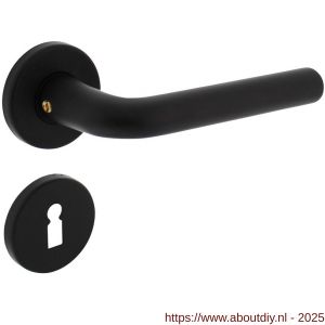 Intersteel 0073 deurkruk Derby met rozet verdekt diameter 50x7 mm met nokken en sleutelrozetten zwart - A26009143 - afbeelding 1