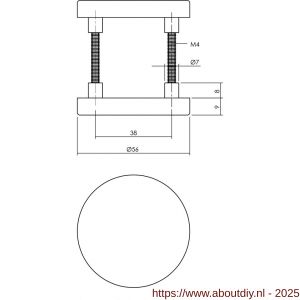 Intersteel Living 0100 afdekrozetten verdekt diameter 56x9 mm met nokken zwart - A26008170 - afbeelding 2