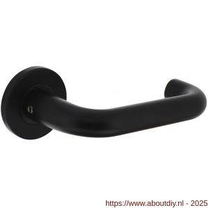 Intersteel 0102 deurkruk Rond op rozet verdekt diameter 55x8 mm met nokken zwart - A26008173 - afbeelding 1