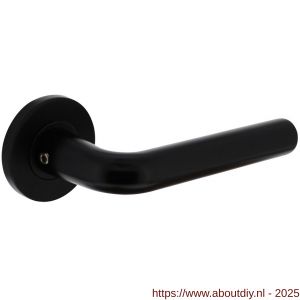 Intersteel Living 0104 deurkruk Recht op rozet verdekt diameter 55x8 mm met nokken zwart - A26008175 - afbeelding 1