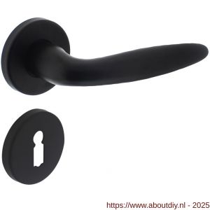 Intersteel 0199 deurkruk Sigaar op rozet verdekt diameter 49x7 mm en sleutelrozetten zwart - A26010624 - afbeelding 1